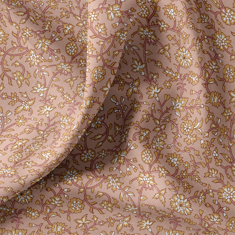 Printed Cotton JHANSI4 Pink / Camel